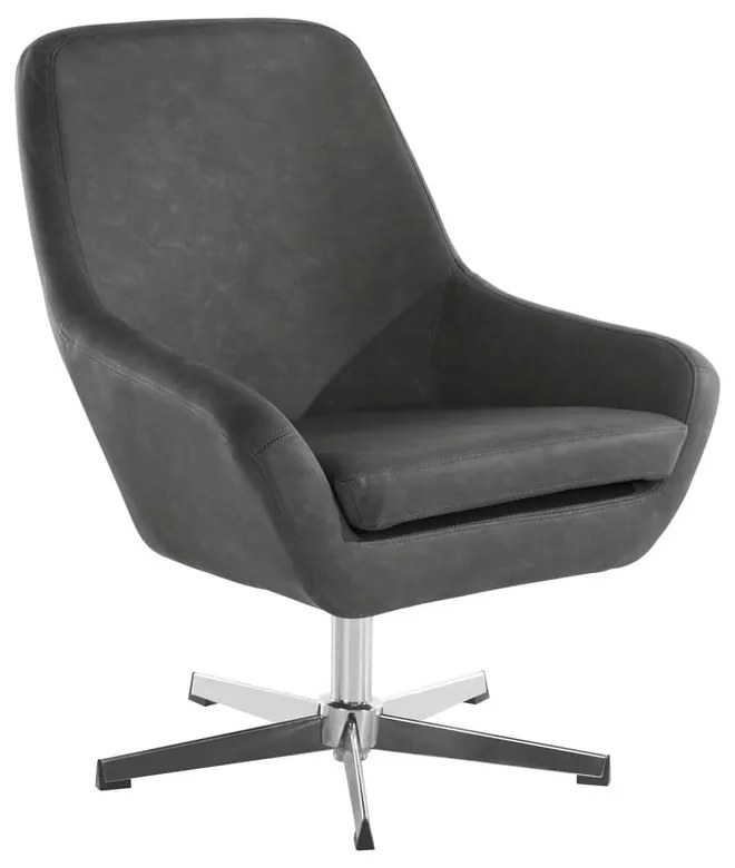 Fotoliu gri cu tapițerie din imitație de piele Naomi - Støraa