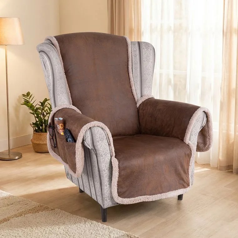 decoDoma Cuverturi de lux cu BLĂNIŢĂ fotoliu - şezut 57 cm