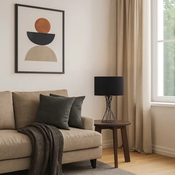 Rabalux 74082 - Lampă de masă NIVRA 1xE27/40W/230V, neagră