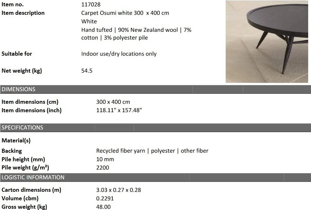 Covor design LUX tesut manual Osumi 300x400cm