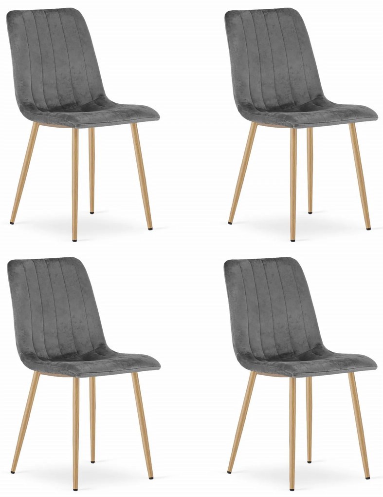 Scaun de catifea gri inchis LAVA