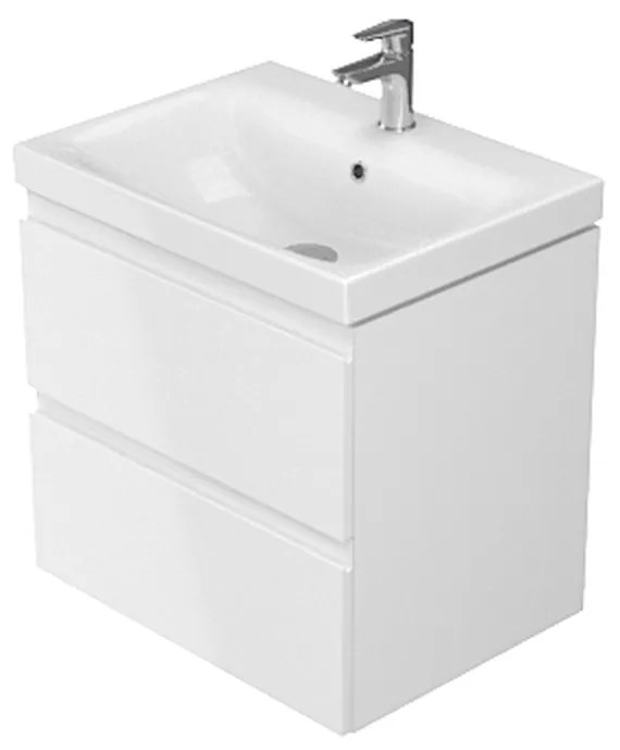 Dulap cu lavoar, 57x49x40 cm, 2 sertare, alb Alb, 500x400 mm