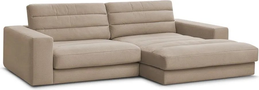 Colțar taupe cu tapițerie din catifea (cu colț pe partea dreaptă/cu șezlong) Sierra – Bobochic Paris