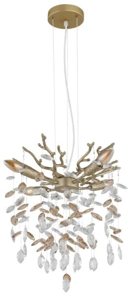 Globo 64138HG - Lustră suspendată pe cablu QUEENA 4xE14/40W/230V auriu