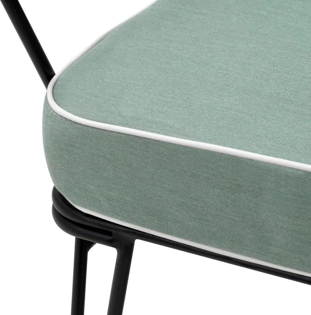 Scaun design LUX pentru exterior, Tesatura, Metal, Clifton blaise light blue