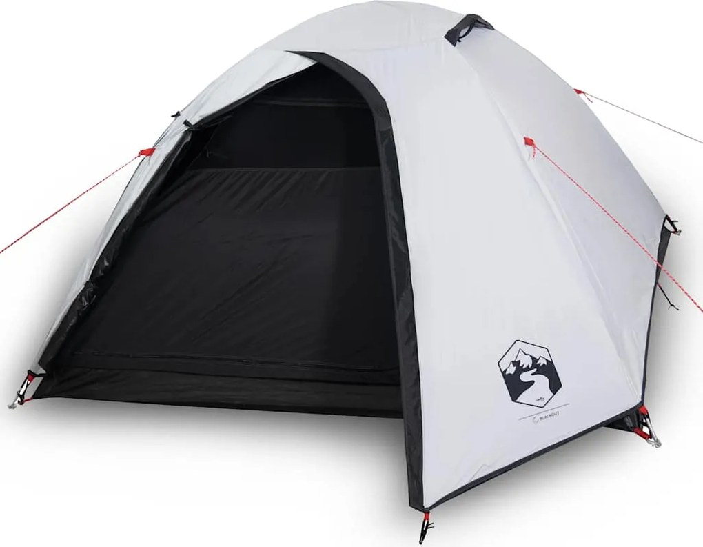 vidaXL Cort camping cupolă 4 persoane alb, țesătură opacă, impermeabil