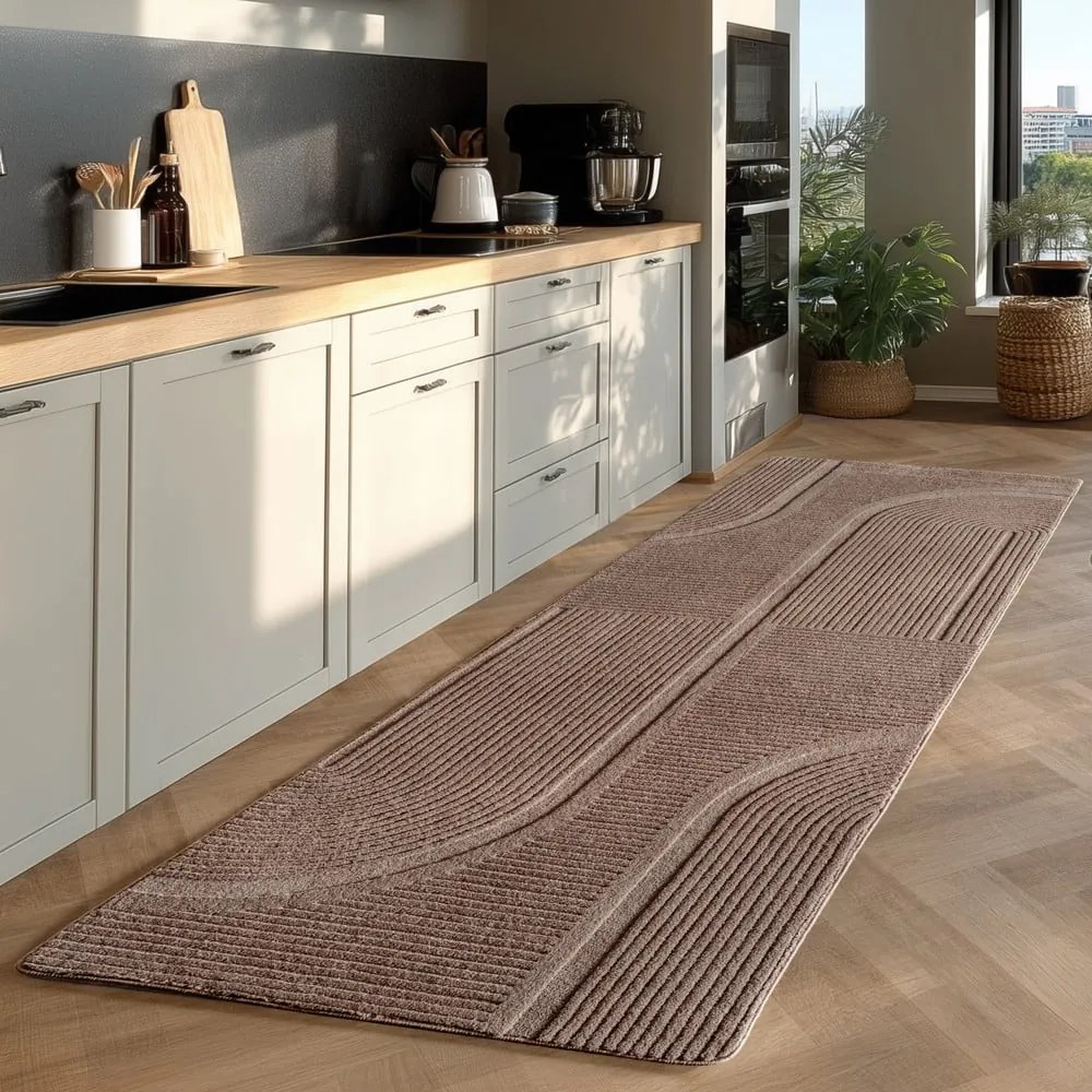 Covor tip traversă bej lavabil 80x250 cm Pompei 1612 – Ayyildiz Carpets