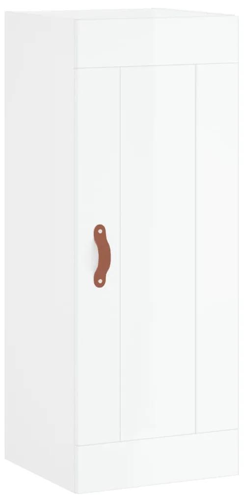 830478 vidaXL Dulap de perete, alb extralucios, 34,5x34x90 cm, lemn prelucrat