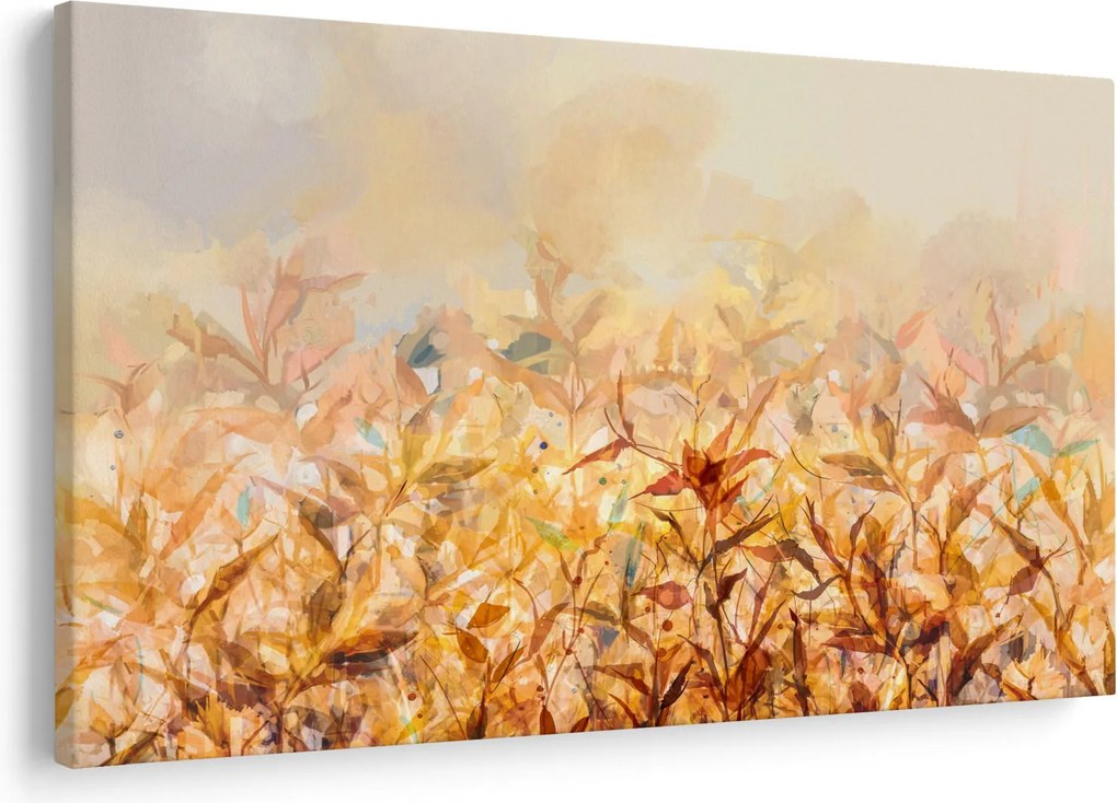 Tablou - Frunze în culori de toamnă, pictură în ulei (90x60 cm)