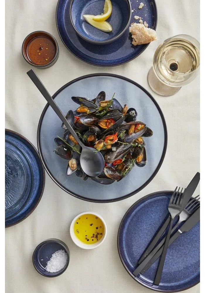 Bol mic negru/albastru din gresie 600 ml Gastro Dark Blue/Black – Bitz