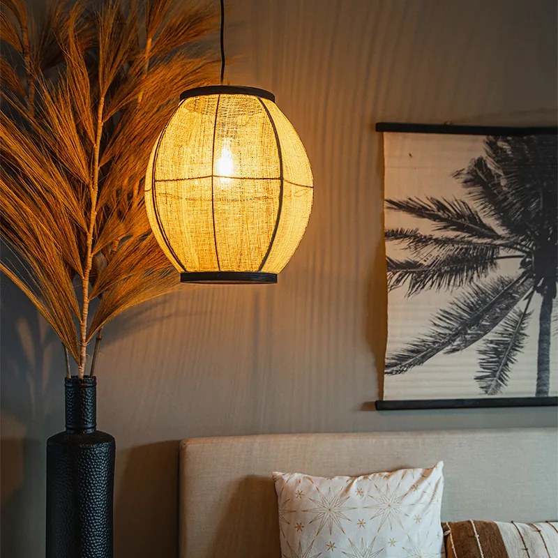 Lampă suspendată orientală maro 35 cm - Rob