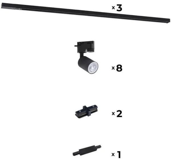 Spot pentru sistem de șină Zuma Line 3017 REFLEKTOR 8xGU10/10W/230V