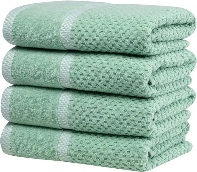 decoDoma Set de prosoape din frotir MODENA verde 50 x 100 cm, 4 buc