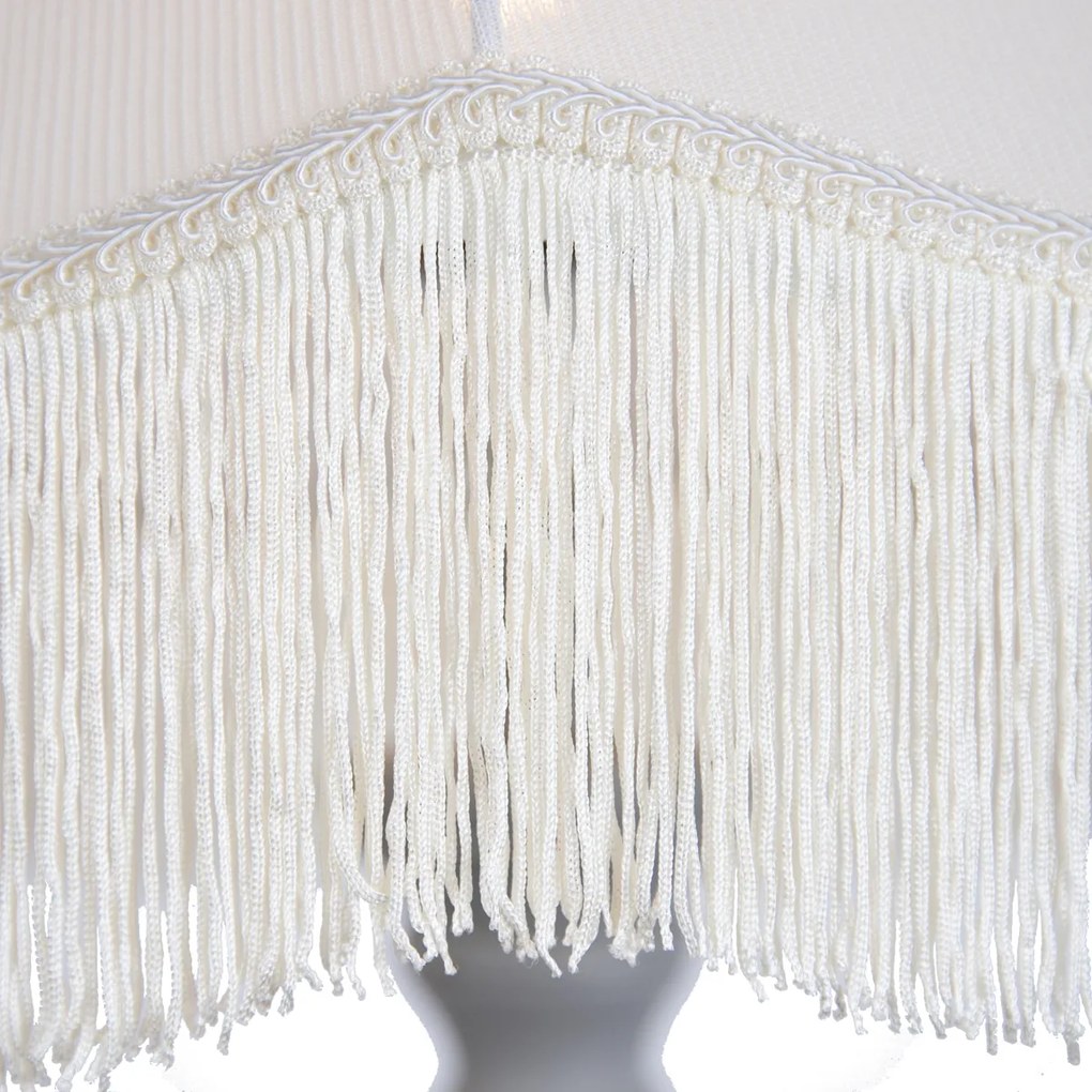 Lampă de podea gri cu abajur bej și interior alb 45cm - Classico