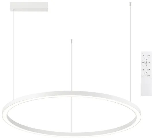 Brilagi - Lustră LED dimabilă PORTOFINO, suspendată pe cablu, LED/60W/230V, Ø 80 cm, alb + telecomandă