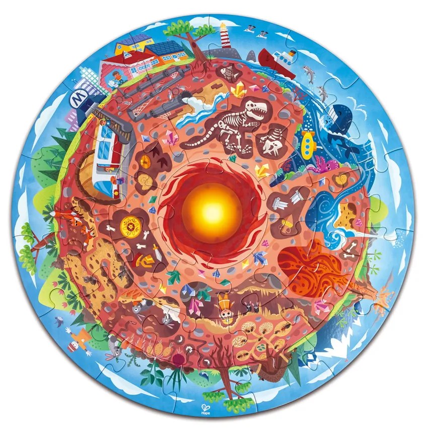 Puzzle Lumea Subterana pentru copii, cu led (38 piese)