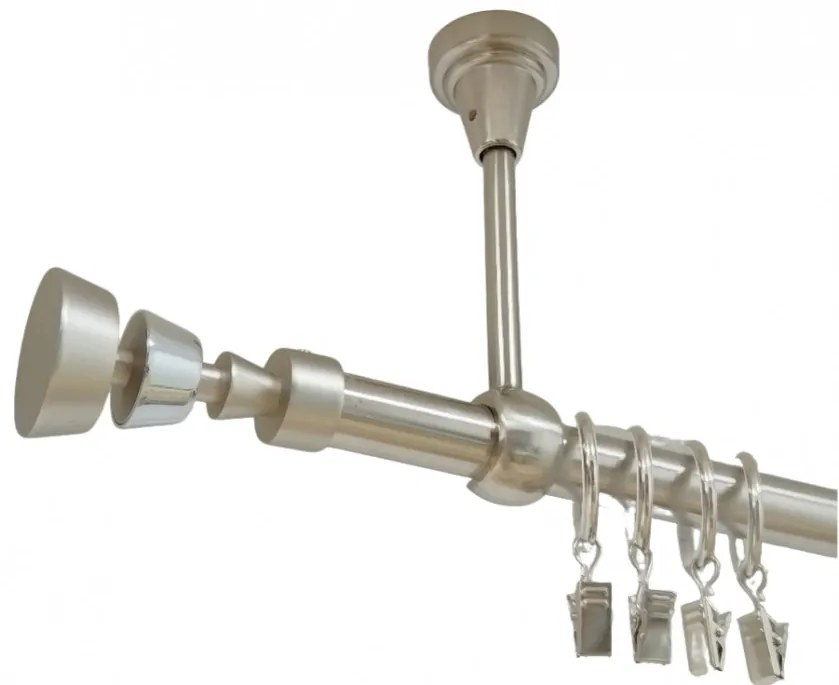 Galerie simpla prindere tavan afina 19 mm inox (Alege marime: 180 cm)