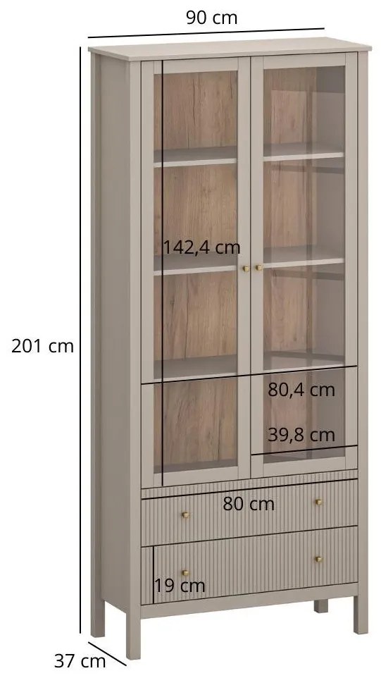 Vitrină Karankas 3 (taupe) . 1116957