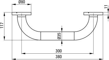Vital Bară de susținere cu montare pe perete - 30 cm Finisaj: Oțel periat NIV_041A