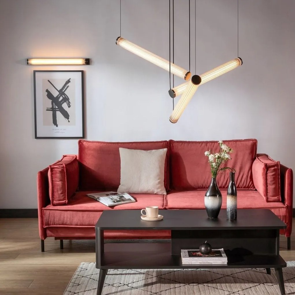 Lustra LED smart cu telecomanda COMO alama periata
