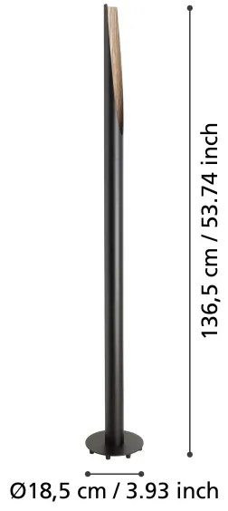 Lampadar LED Eglo 900877 BARBOTTO 1xGU10/4,5W/230V negru/maro