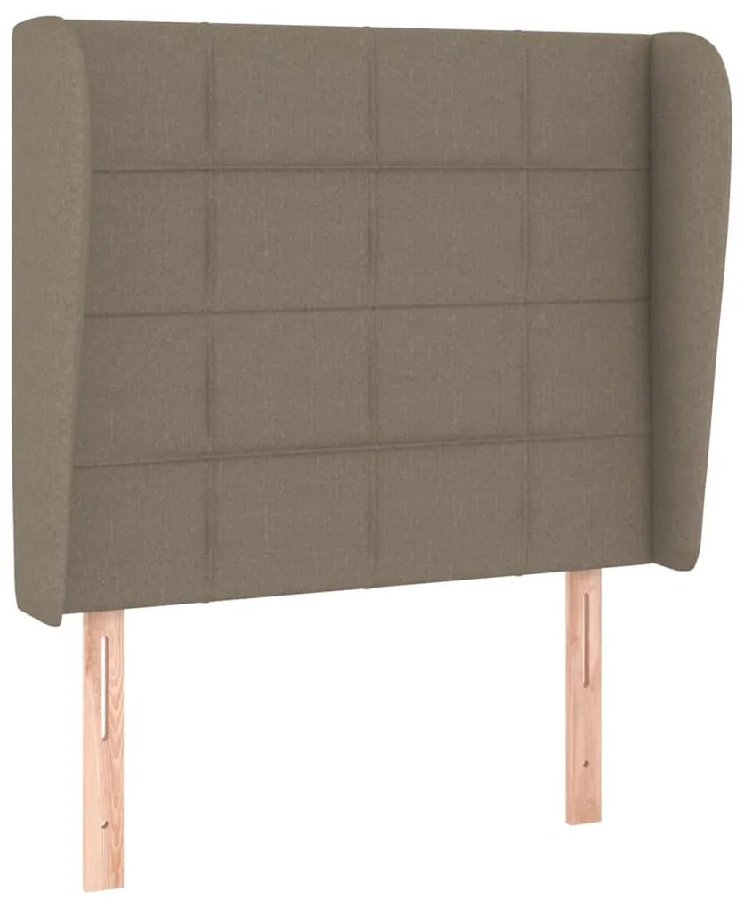 vidaXL Tăblie de pat cu aripioare gri taupe 103x23x118/128 cm textil
