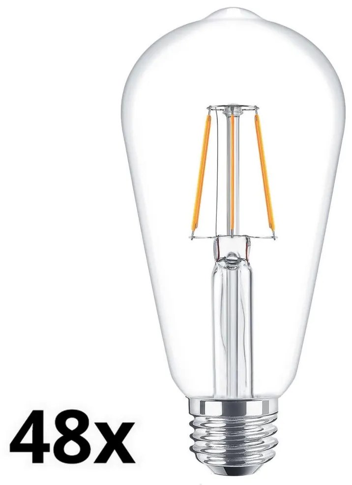 SET 48x bec LED VINTAGE ST64 E27/4,3W/230V 2700K