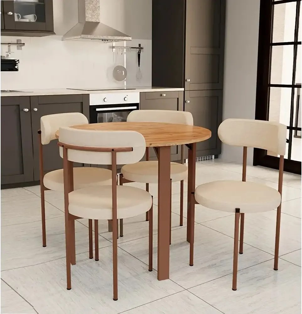 Set masa Onita rotund cu 4 scaune  90 cm