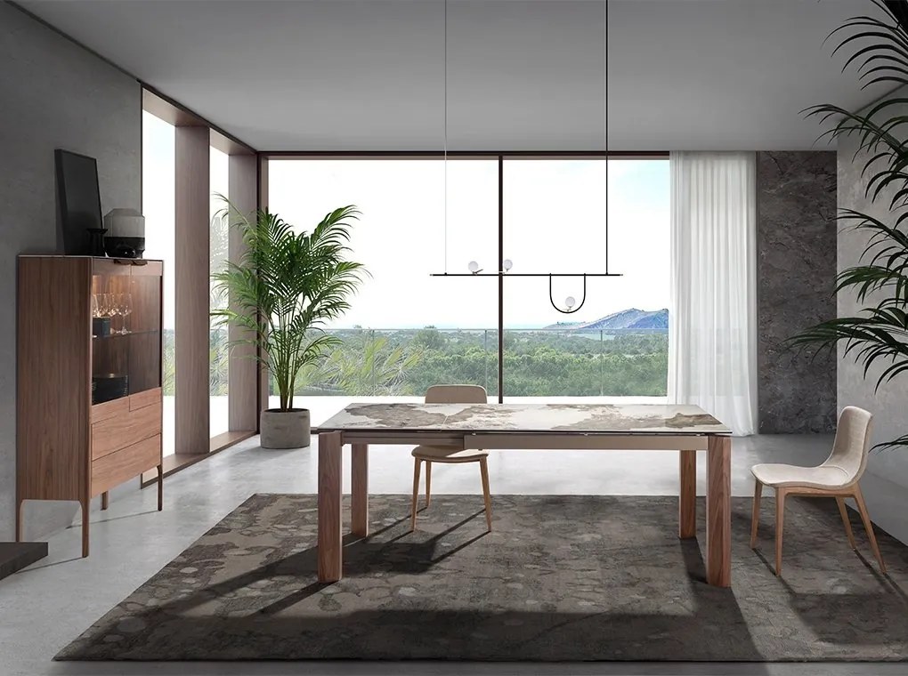 Masa extensibila deosebita design LUX Porcelain Marble 140-200cm