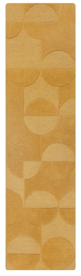 Covor galben ocru tip traversă din lână 60x230 cm Gigi – Flair Rugs