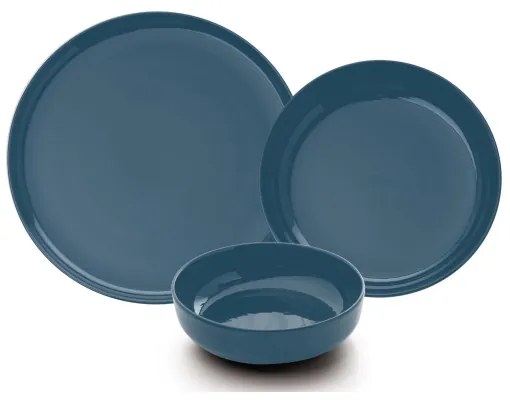 Set de veselă din porțelan, 12 piese, albastru