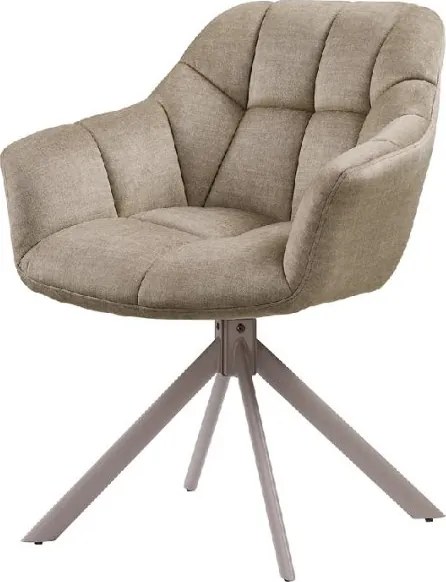 Set de 2 scaune pivotante PAPILLON catifea greige/ bej