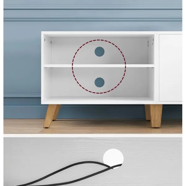 Comodă TV BASTOR, albă