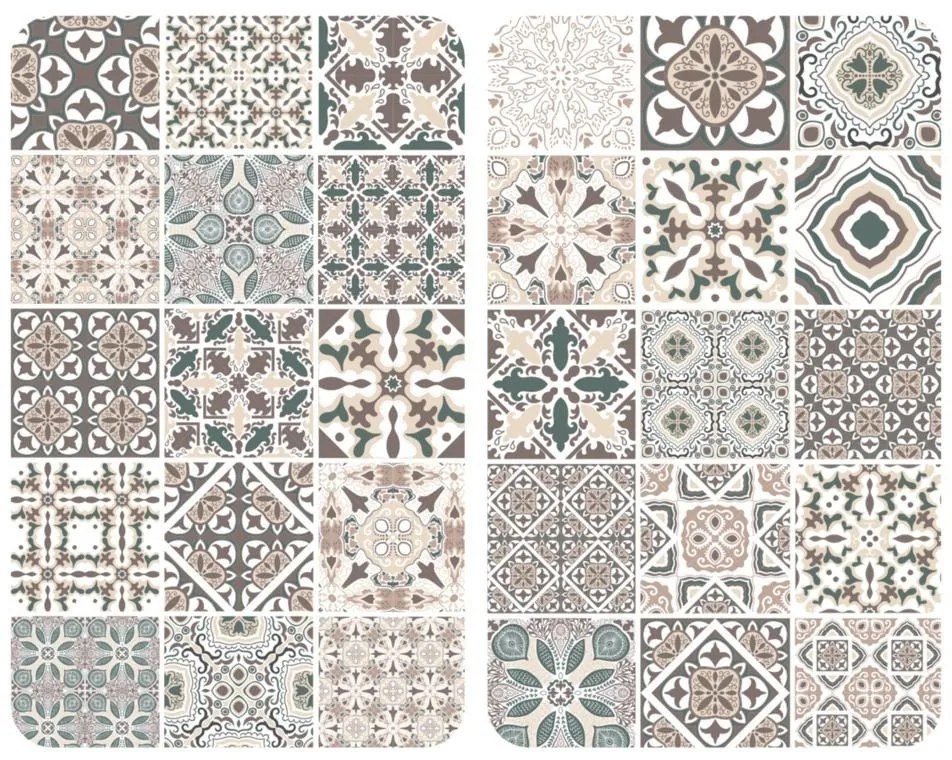 Plăci de sticlă pentru aragaz cu mozaic, 2 bucăți, WENKO, plăci