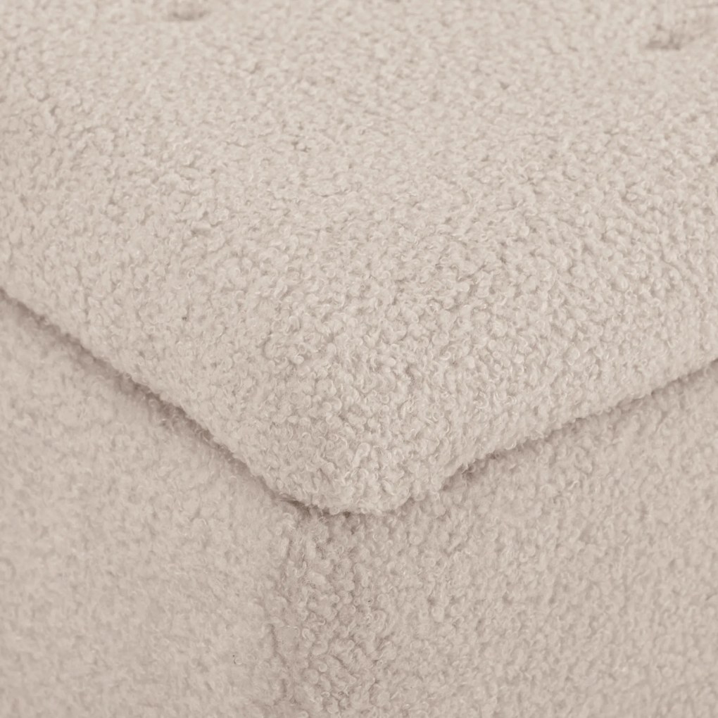 HOMCOM Scaun Modern cu Spațiu de Depozitare și Picioare din Lemn, Scaun Tapițat pentru Living sau Dormitor, 95x38x45 cm, Bej | Aosom Romania