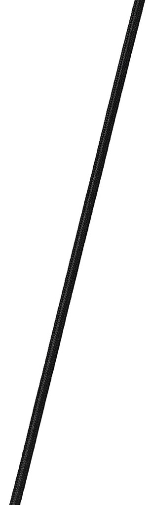 Lampă suspendată neagră cu auriu și sticlă fumurie ovală cu 5 lumini - Zuzanna