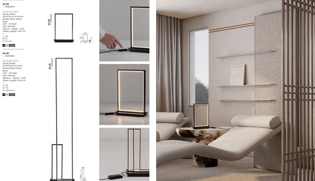 Lampadar, Lampa de podea LED design modern Alis