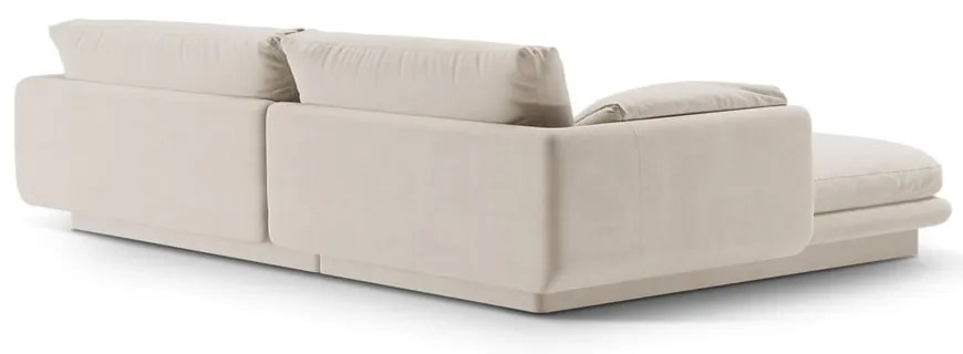 Colțar alb cu tapițerie din catifea (cu colț pe partea dreaptă/cu șezlong) Torino – Micadoni