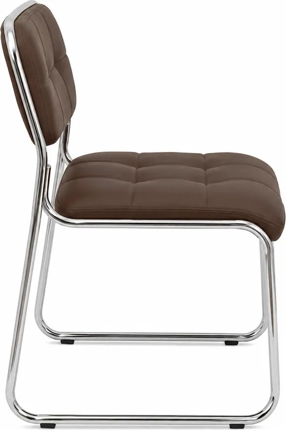 Scaun de așteptare maro HRC 608 din piele sintetică și aspect modern