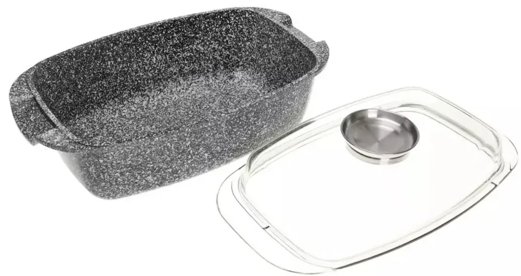 Tava de copt cu capac 4,5L Klausberg KB7365, antiaderenta, invelis marmorat