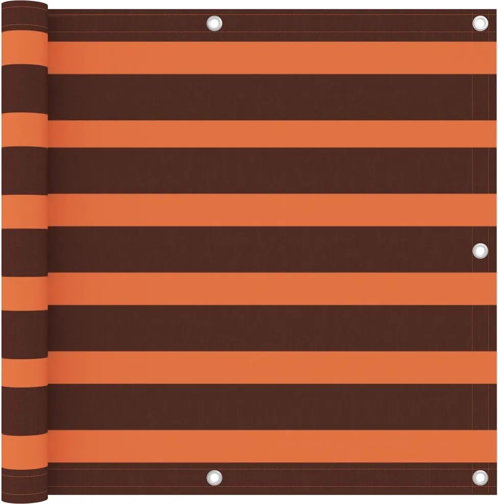vidaXL Paravan de balcon portocaliu și maro 90x300 cm țesătură oxford