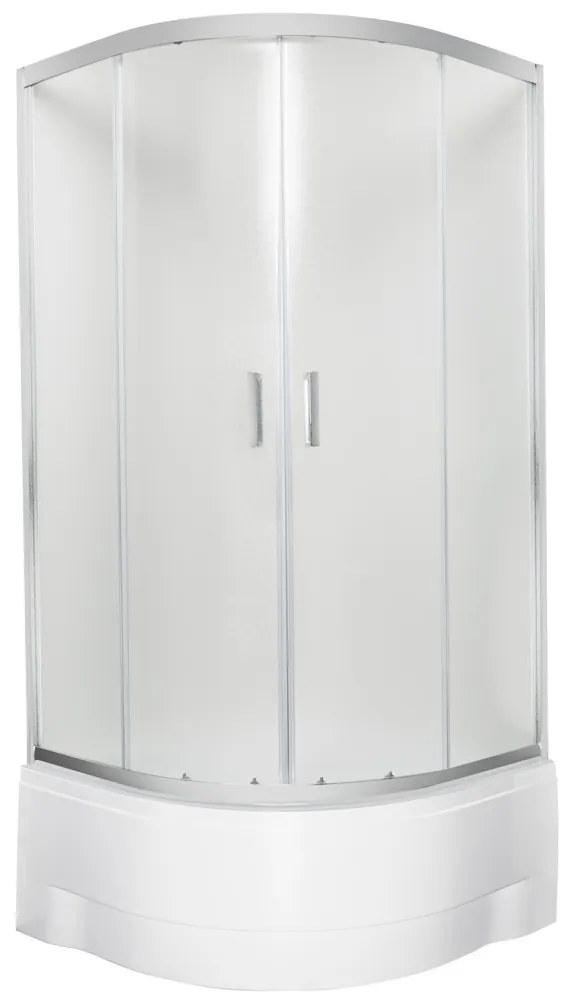 Cabină de duș cu tavă adâncă Malibu GL 80 curbată cu spate curbat