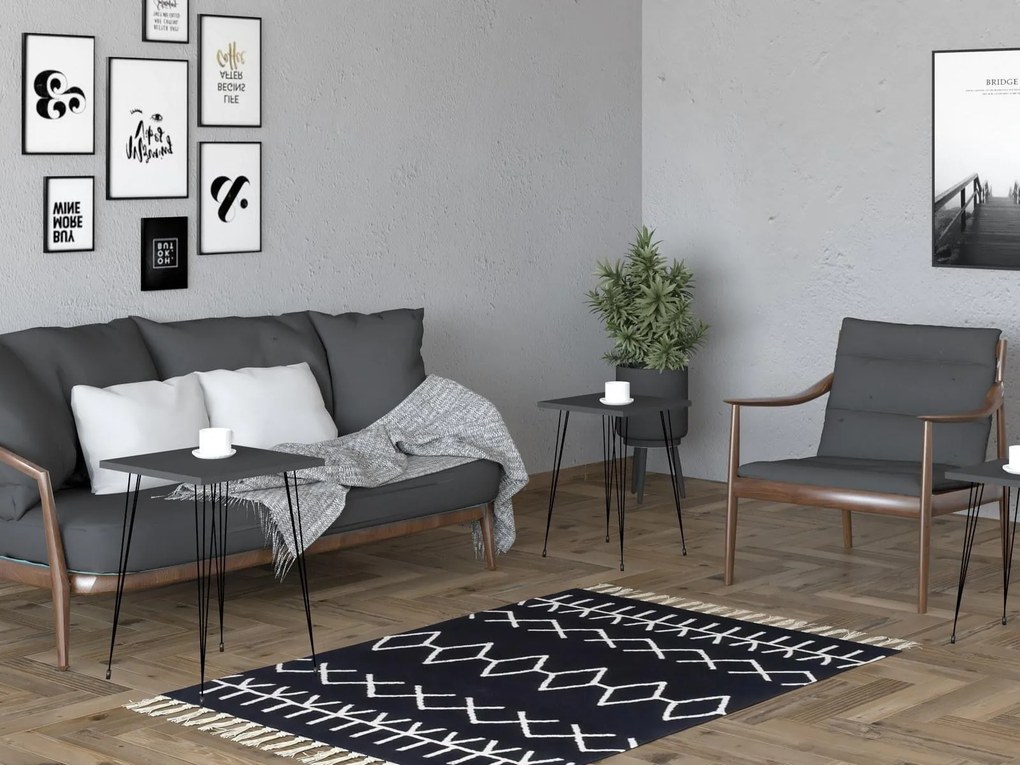 Set 3buc. măsuțe cafea Pakamo (negru + antracit) . 1094318