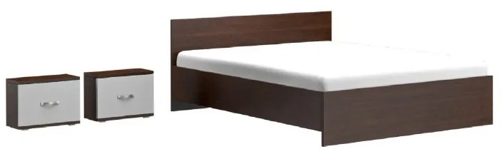 Pat Hera Cu Noptiere - Dimensiuni si Culori Multiple – Preț Avantajos 160x200cm Wenge