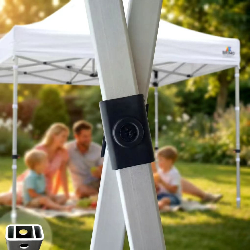 Foișor de grădină pliabil 3x3 m | Protecție UV/PVC premium | Construcție robustă BRIMO | Montaj rapid fără scule - fără pereți - Rosu