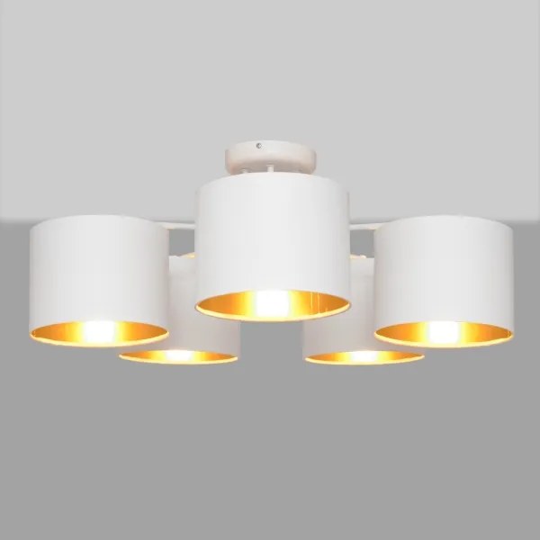 Lustră aplicată ALBA 5xE27/15W/230V albă/aurie