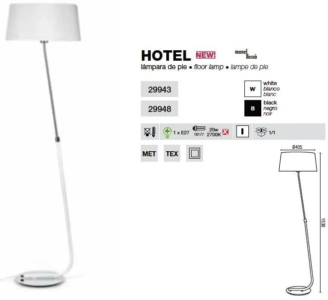 Lampadar, lampa de podea Hotel 29948