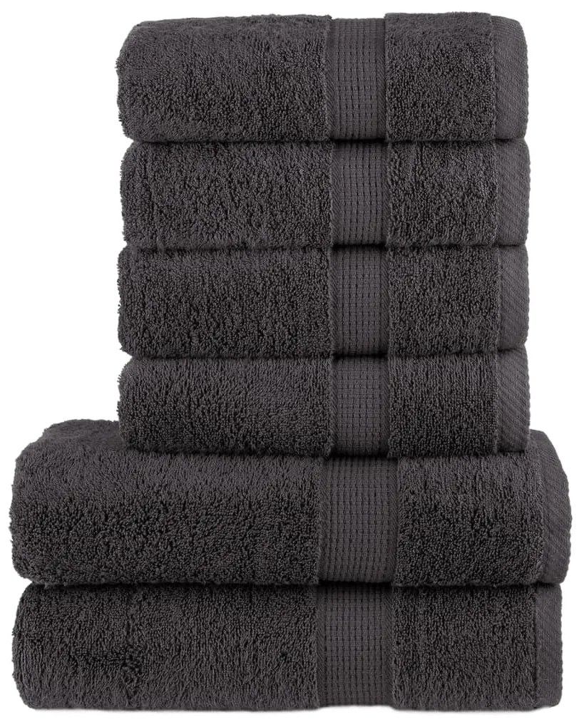 vidaXL Set de prosoape premium SOLUND, 6 piese, antracit, 600 g/m²