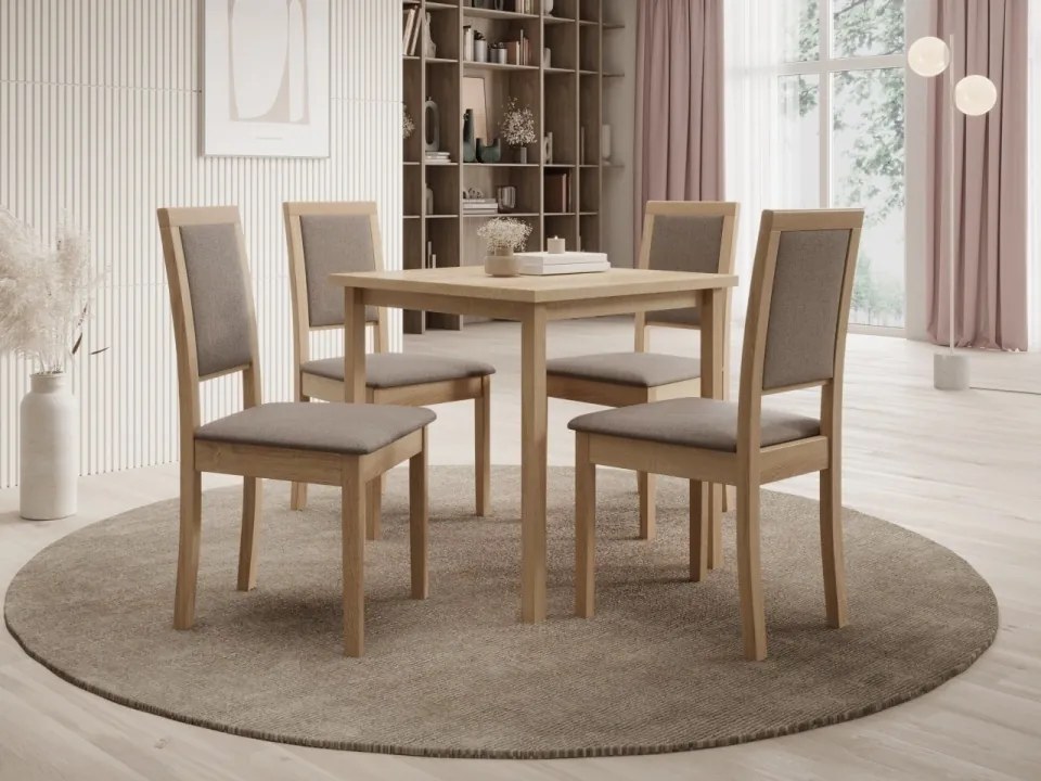 Scaun tapitat, din lemn, Nola XIII, ADRK Furniture (Culoare: Sonoma / Opium 85)