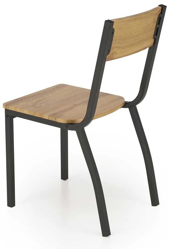 Set masă și scaune Graham 4+1, lemn natural / negru